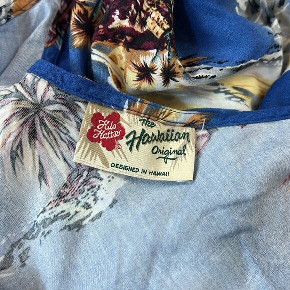 Hilo Hattie 2 piece Hawaiian blouse and dress set in blue , size XL - Picture 8 of 12